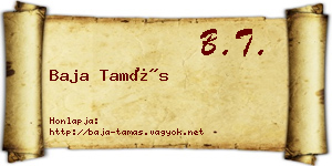 Baja Tamás névjegykártya