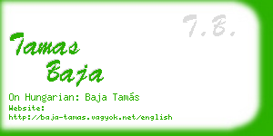 tamas baja business card