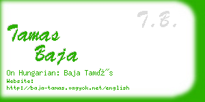 tamas baja business card
